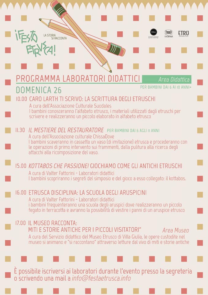 Festa Etrusca - Laboratori didattici del 26 Settembre